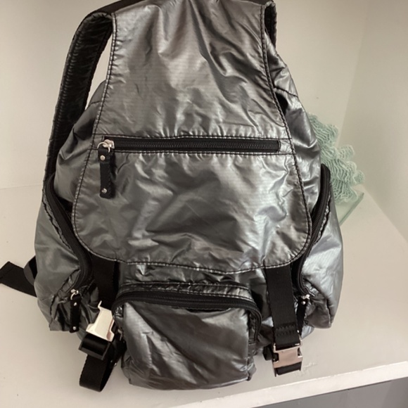 Bebe Sport Gray Nylon Retha Backpack - Picture 4 of 14